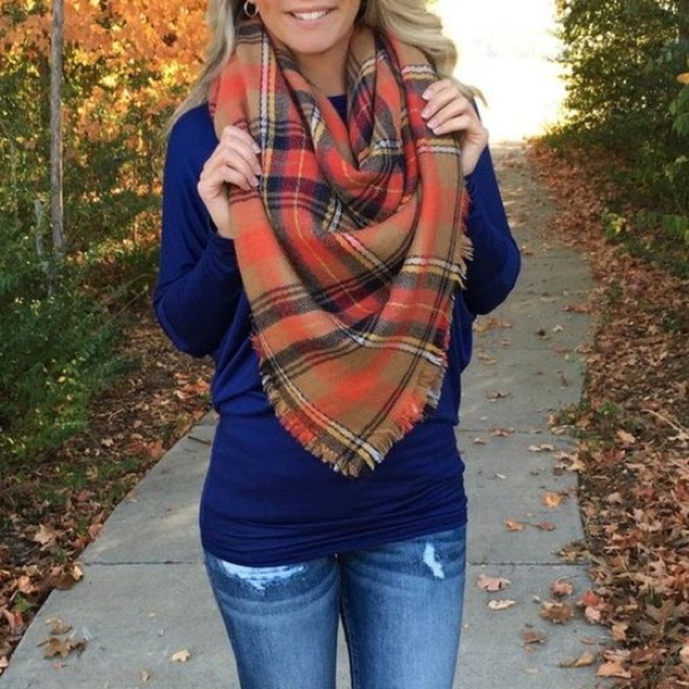 🎃 Pumpkin Spice🎃 Plaid Blanket Scarf